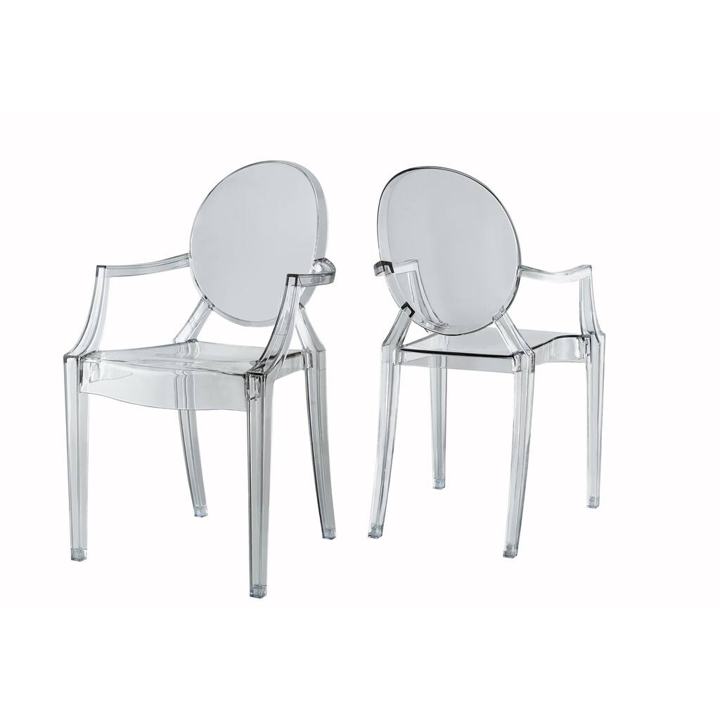 Tebo Clear Round Back Arm Chair by Greyson Living (Set of 2)