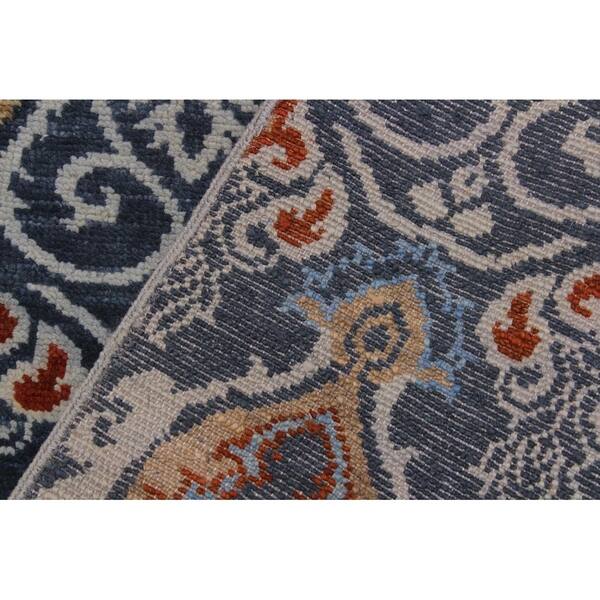 Fine Oushak Modern Colette Blue Gray Wool Rug 9 1 X 12 0 9 Ft 1 In X 12 Ft 0 In Overstock 27031541