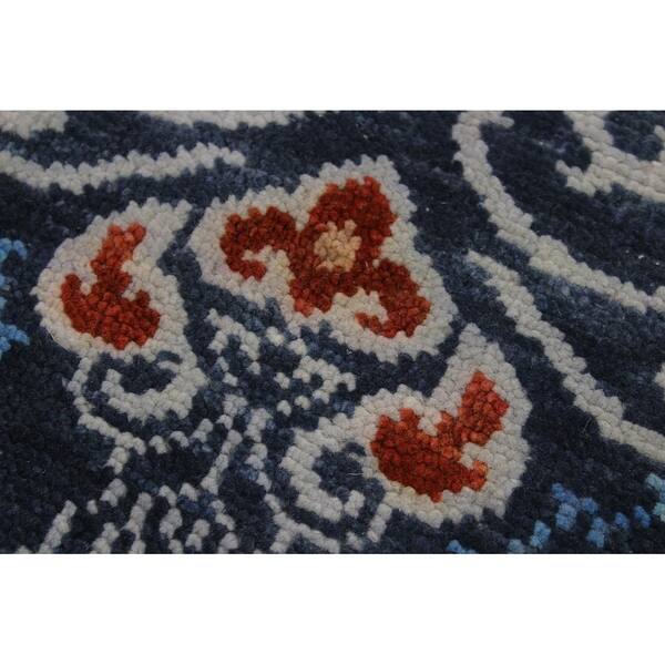 Fine Oushak Modern Colette Blue Gray Wool Rug 9 1 X 12 0 9 Ft 1 In X 12 Ft 0 In Overstock 27031541