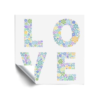 A Love Square Teal Removable Wall Art Mural
