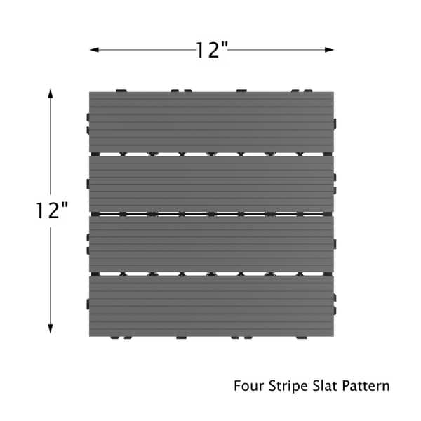 Interlocking Deck Tiles 6Pack of 12x12 Wood Plastic Composite Deck