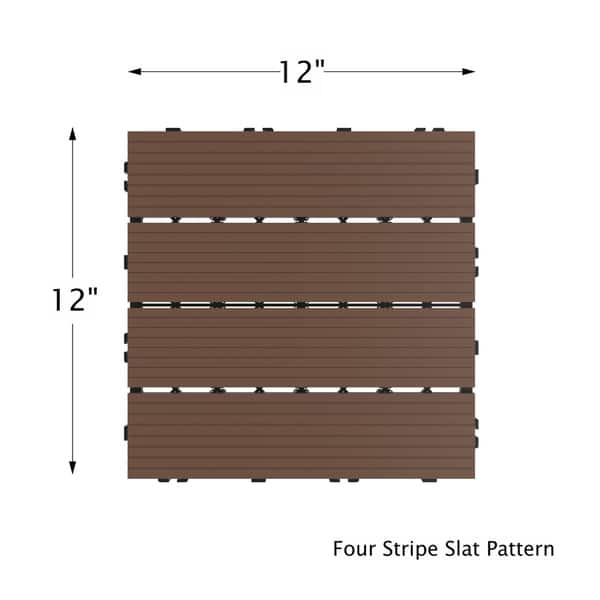 Interlocking Deck Tiles - 6-Pack of 12x12 Wood Plastic Composite Deck ...