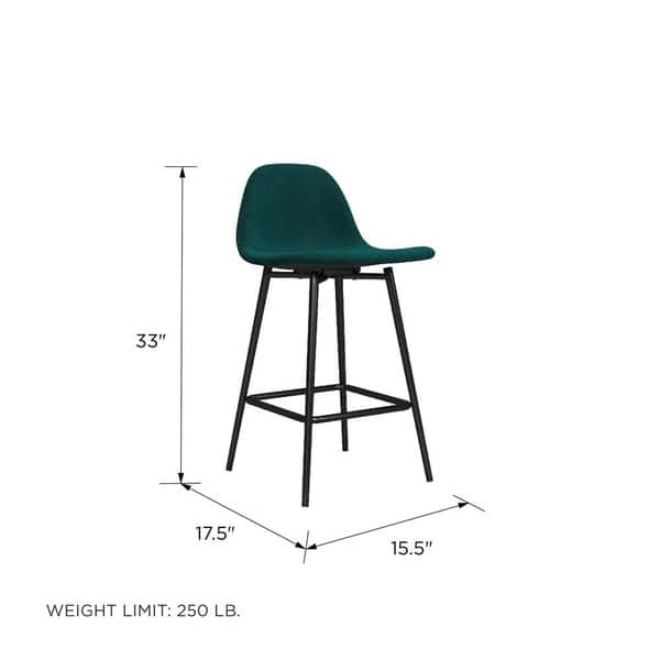 Avenue Greene Ciara 24 inch Counter Height Bar Stool with Low Back - N ...