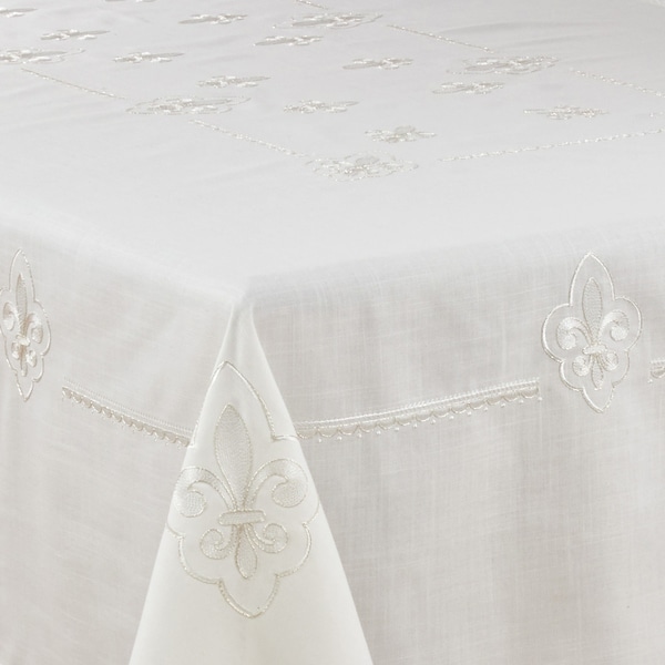 Elegantlinen Embroidered 36" Organza Sheer Fabric Tablecloth #042 White 