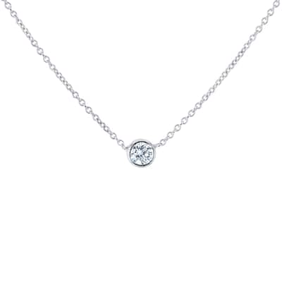 Annello by Kobelli 14k Gold 1/6 Carat Lab Grown Diamond Solitaire Bezel 16" Necklace - Multiple Color Options