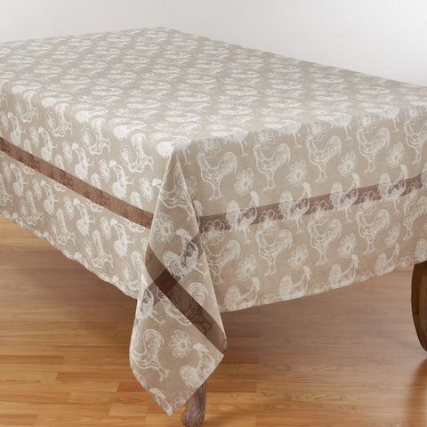 Cotton Tablecloth with Rooster Design