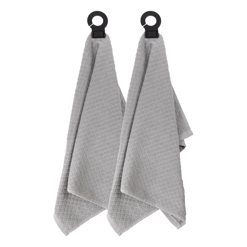 2pk Cotton Plain Woven Kitchen Towels Gray - Threshold™