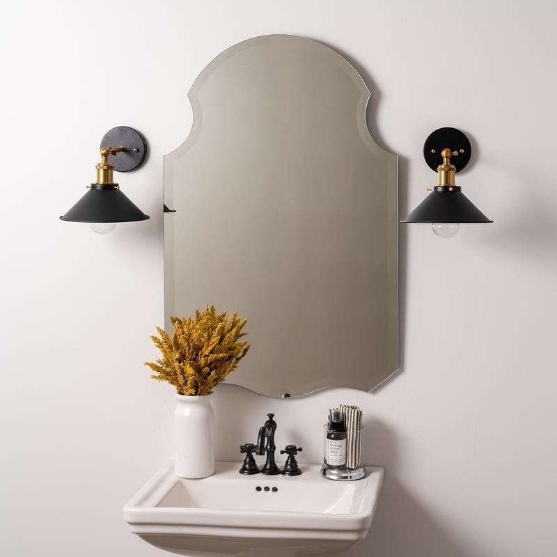 Kennedy Frameless Beveled Bathroom Wall Mirror Silver Silver eBay