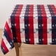 preview thumbnail 4 of 3, Patriotic Plaid & Star Design Table Tablecloth 70" x 70"