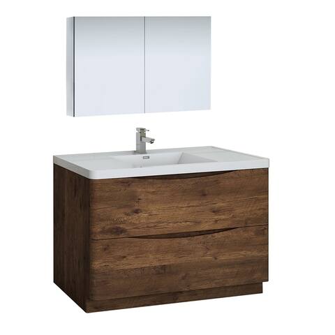 Fresca Tuscany 48" Rosewood Free Standing Modern Bathroom Vanity w/ Medicine Cabinet