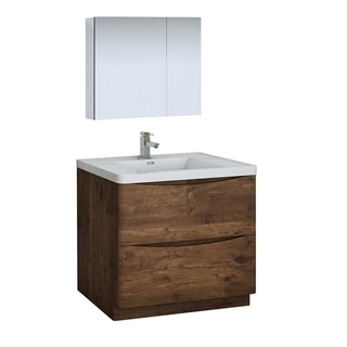 Fresca Tuscany 36" Rosewood Free Standing Modern Bathroom Vanity w/ Medicine Cabinet