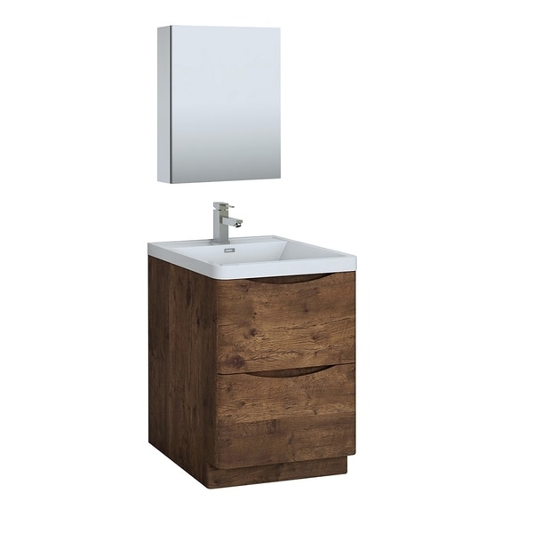 Fresca Tuscany 24" Rosewood Free Standing Modern Bathroom Vanity w/ Medicine Cabinet