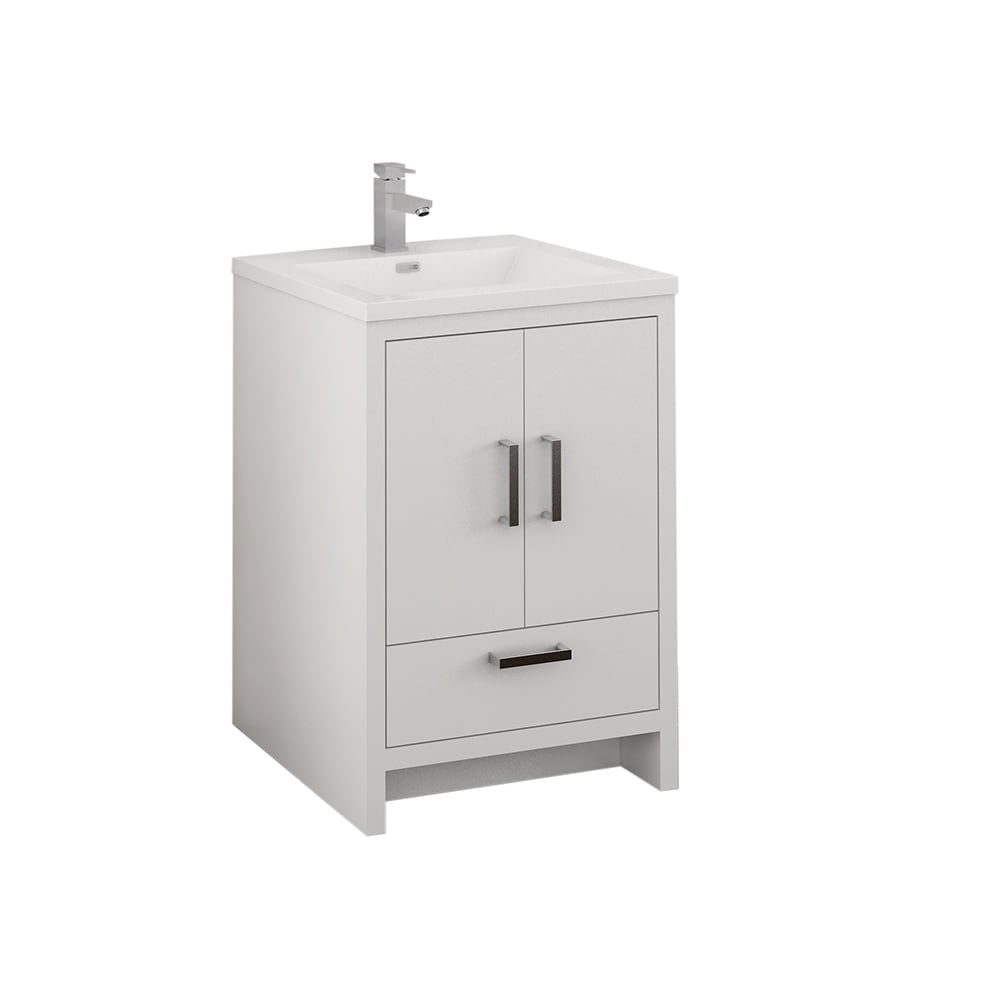 Shop Fresca Imperia 24 Glossy White Free Standing Modern Bathroom