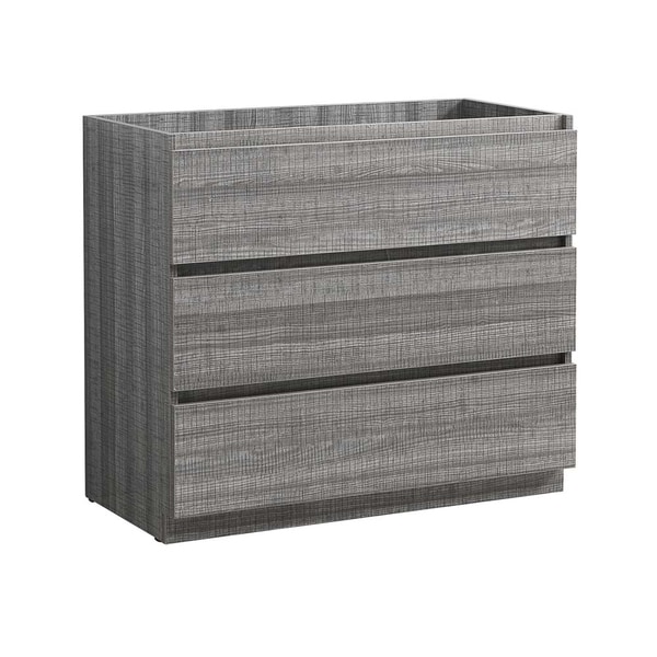 Fresca Lazzaro 42" Glossy Ash Gray Free Standing Modern Bathroom Cabinet