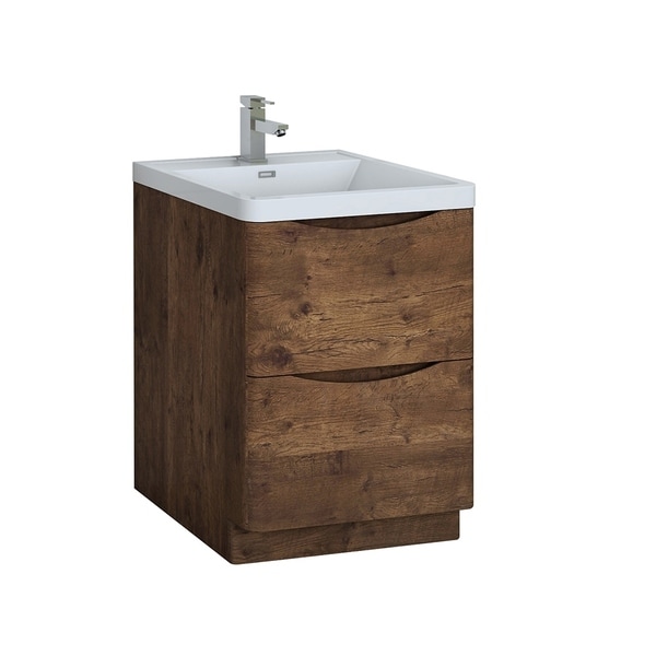 Fresca Tuscany 24" Rosewood Free Standing Modern Bathroom Cabinet w/ Integrated Sink