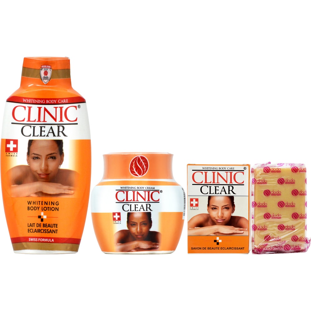 Clinic Clear Whitening Body Lotion, Cream Jar & Soap Set 8809495680160