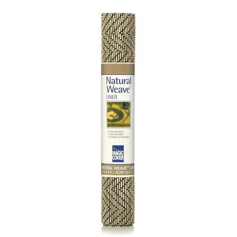 Magic Cover Natural Weave Non-Adhesive Shelf Liner, Zig Zag Black/Ivory, 12-Inch by 4-Feet, Pack of 6