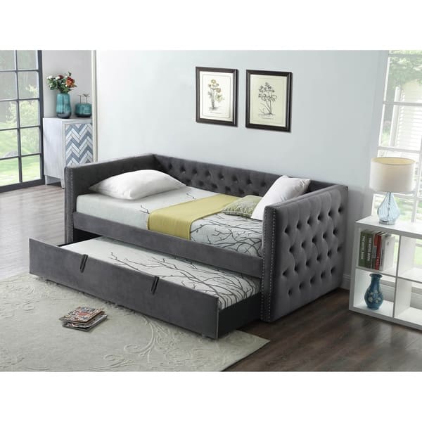 Shop Best Quality Furniture Velvet Upholstered Twin Daybed With