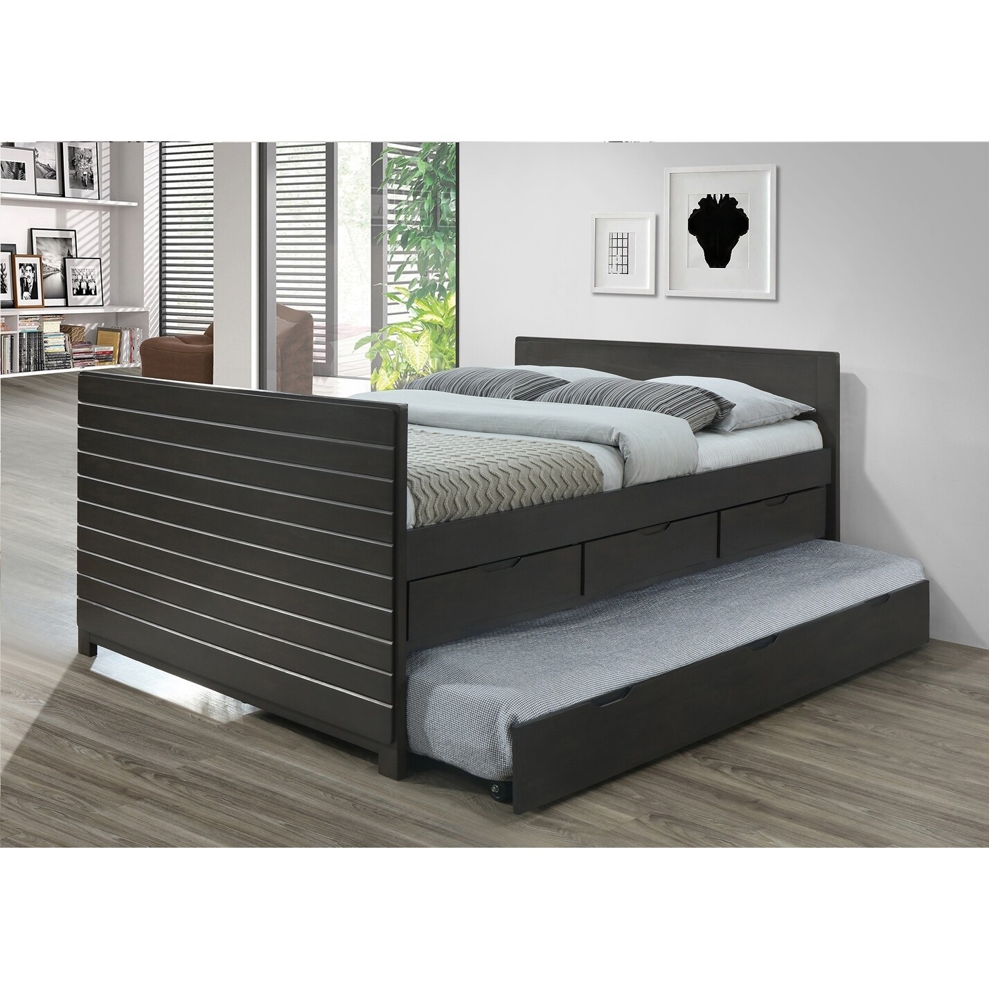 Shop Best Quality Furniture Grey Storage Captains Bed Free