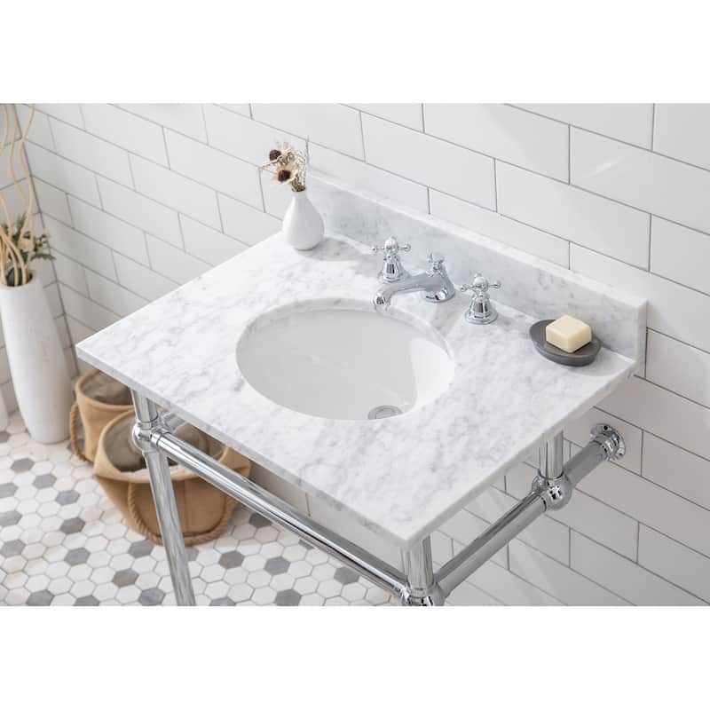 Embassy 30 Inch Wide Single Wash Stand, P-Trap, Counter Top with Basin, and F2-0009 Faucet included