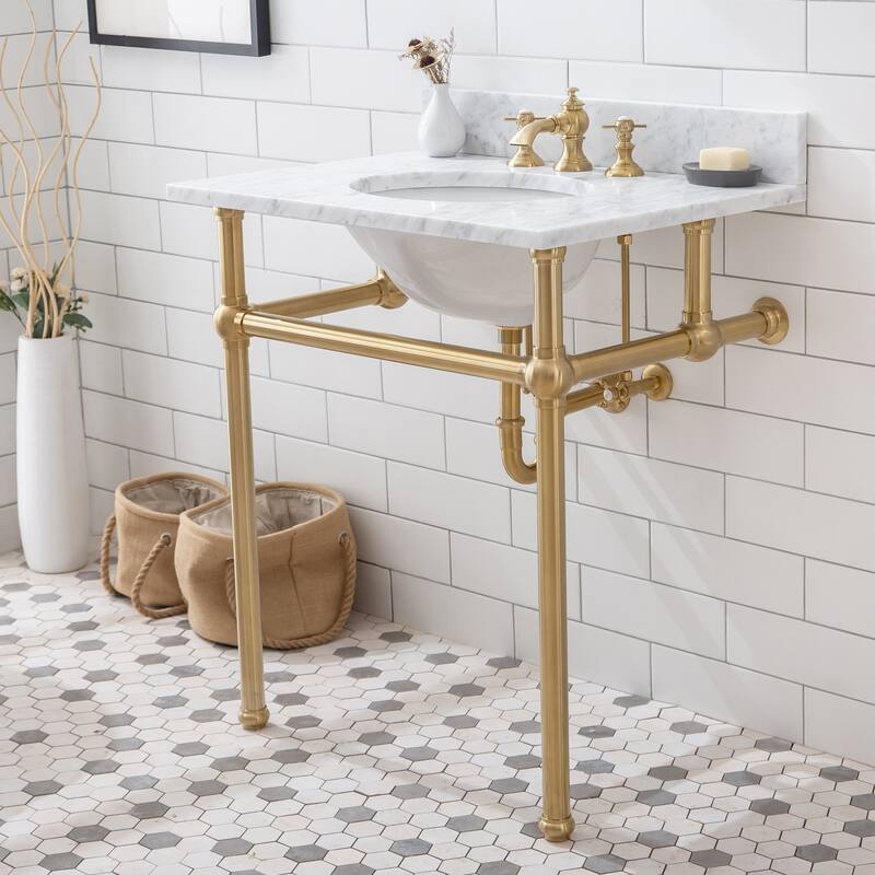 Embassy 30 Inch Wide Single Wash Stand, P-Trap, Counter Top with Basin, and F2-0013 Faucet included