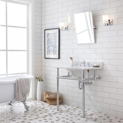 Embassy 30 Inch Wide Single Wash Stand, P-Trap, Counter Top with Basin, and F2-0013 Faucet included