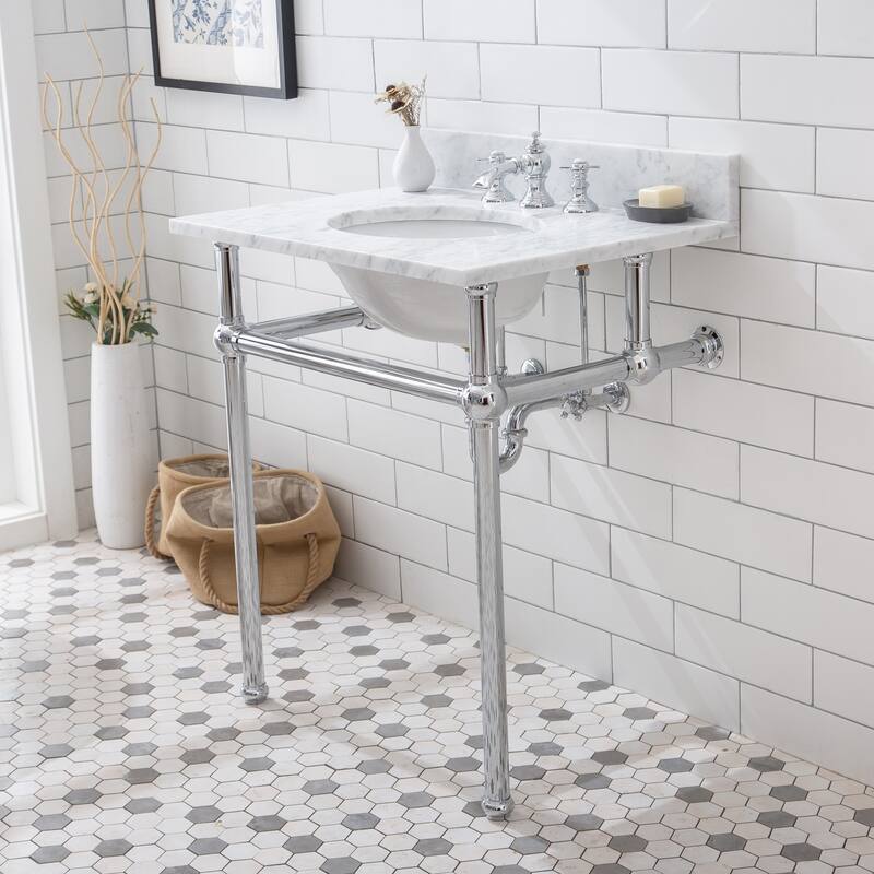 Embassy 30 Inch Wide Single Wash Stand, P-Trap, Counter Top with Basin, and F2-0013 Faucet included
