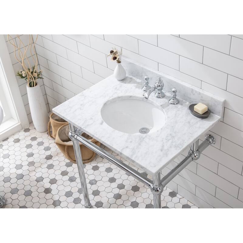 Embassy 30 Inch Wide Single Wash Stand, P-Trap, Counter Top with Basin, and F2-0013 Faucet included