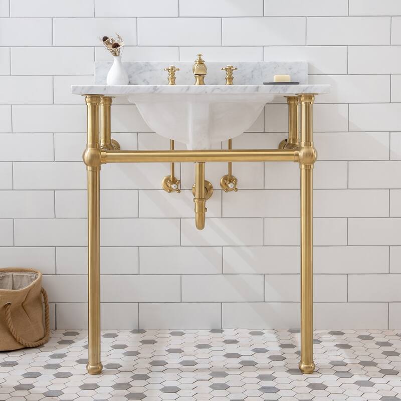 Embassy 30 Inch Wide Single Wash Stand, P-Trap, Counter Top with Basin, and F2-0013 Faucet included
