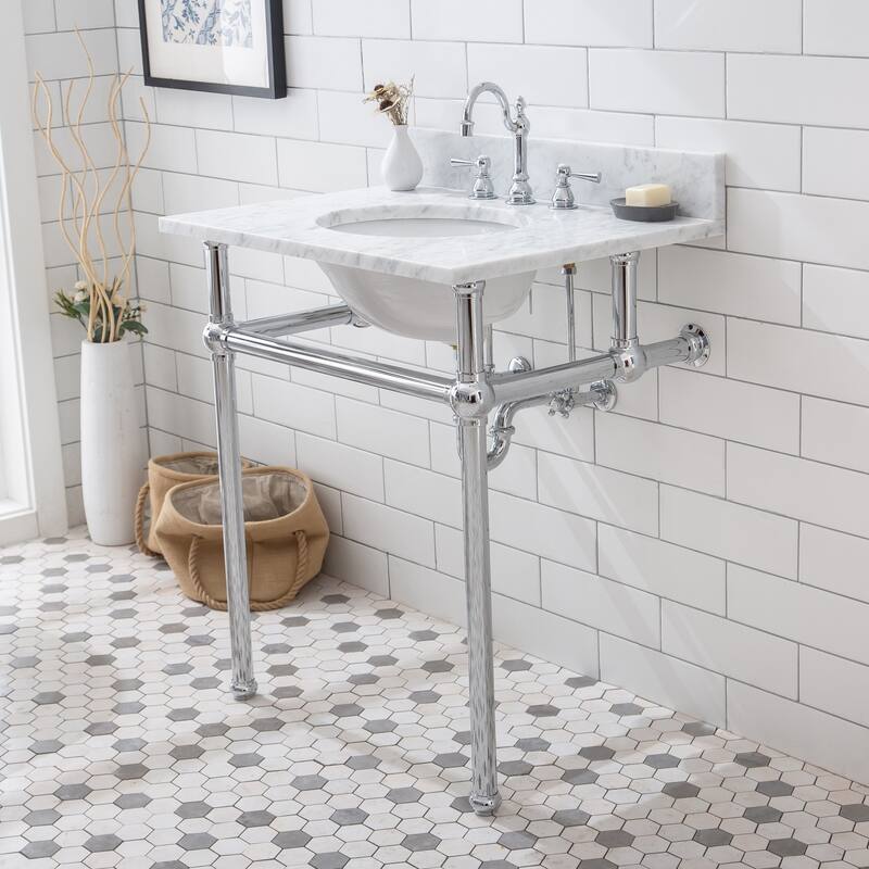 Embassy 30 Inch Wide Single Wash Stand, P-Trap, Counter Top with Basin, and F2-0012 Faucet included