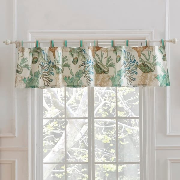 slide 1 of 4, Greenland Home Fashions Atlantis Jade Window Valance