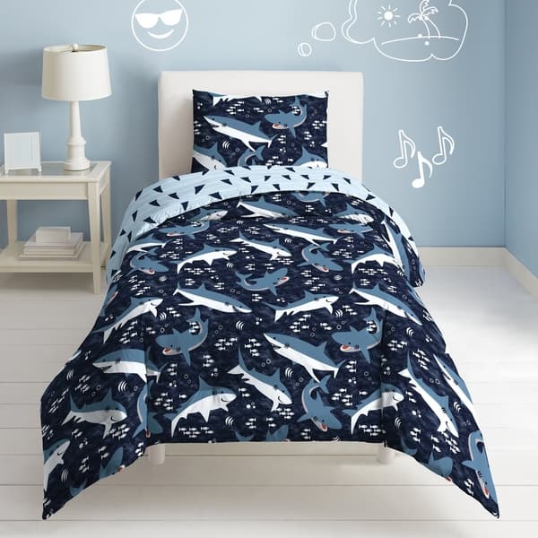 slide 2 of 5, Dream Factory Sharks 3-piece Cotton Comforter Set