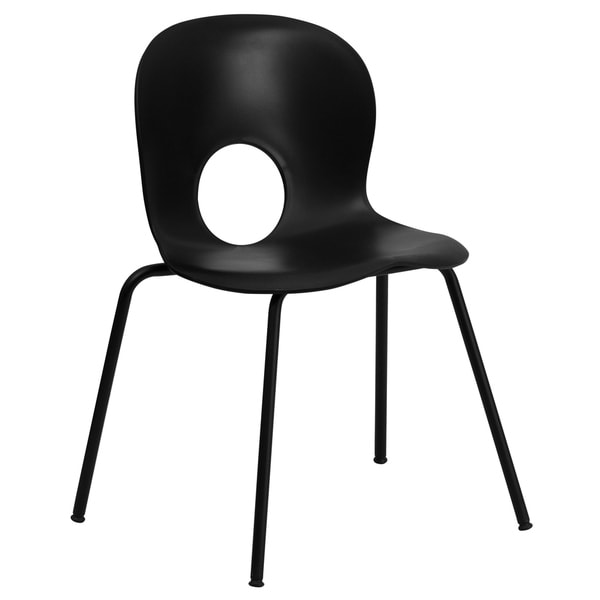 770 lb. Capacity Designer Plastic Stack Chair with Black Frame