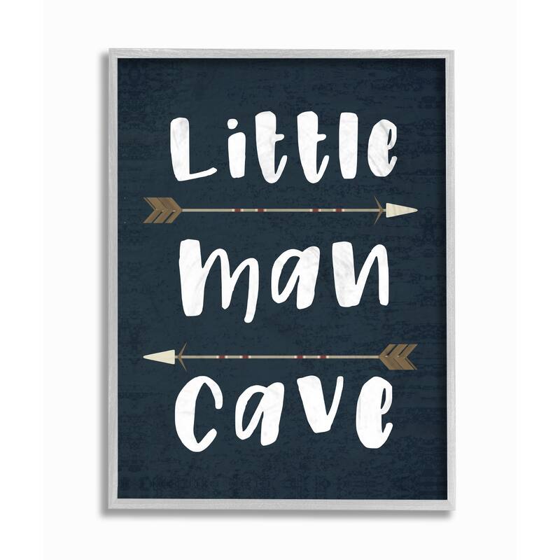 The Kids Room By Stupell Little Man Cave Arrows Gray Framed Art, 11 x 14, Proudly Made in USA