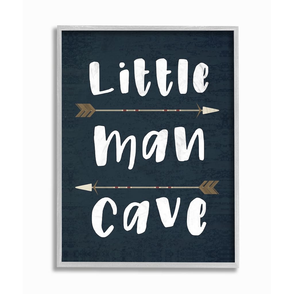 The Kids Room By Stupell Little Man Cave Arrows Gray Framed Art, 11 x 14, Proudly Made in USA