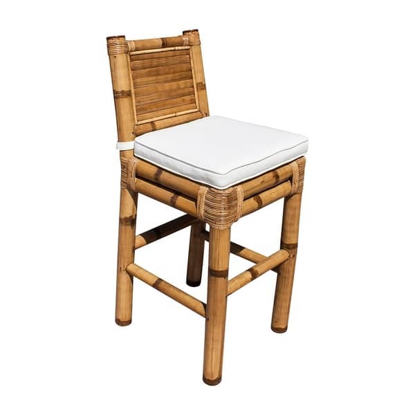 Panama Jack Kauai Bamboo Barstool with Cushion Bed Bath & Beyond