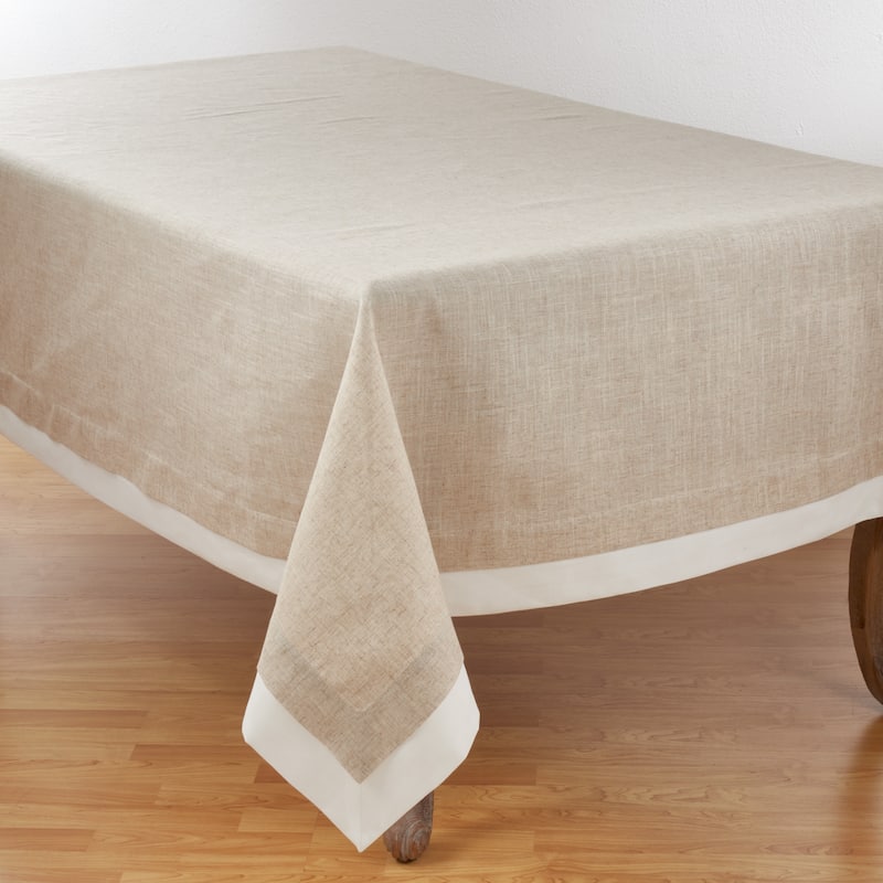 Layered Design Tablecloth - 67"x104" - Natural