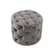 preview thumbnail 14 of 35, Silver Orchid Holm Velvet or Linen Round Tufted Ottoman