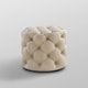 preview thumbnail 25 of 35, Silver Orchid Holm Velvet or Linen Round Tufted Ottoman