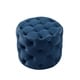preview thumbnail 19 of 35, Silver Orchid Holm Velvet or Linen Round Tufted Ottoman