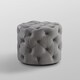 preview thumbnail 15 of 35, Silver Orchid Holm Velvet or Linen Round Tufted Ottoman