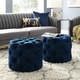 preview thumbnail 3 of 35, Silver Orchid Holm Velvet or Linen Round Tufted Ottoman