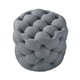 preview thumbnail 34 of 35, Silver Orchid Holm Velvet or Linen Round Tufted Ottoman