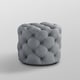 preview thumbnail 35 of 35, Silver Orchid Holm Velvet or Linen Round Tufted Ottoman
