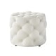 preview thumbnail 28 of 35, Silver Orchid Holm Velvet or Linen Round Tufted Ottoman Linen - Cream White