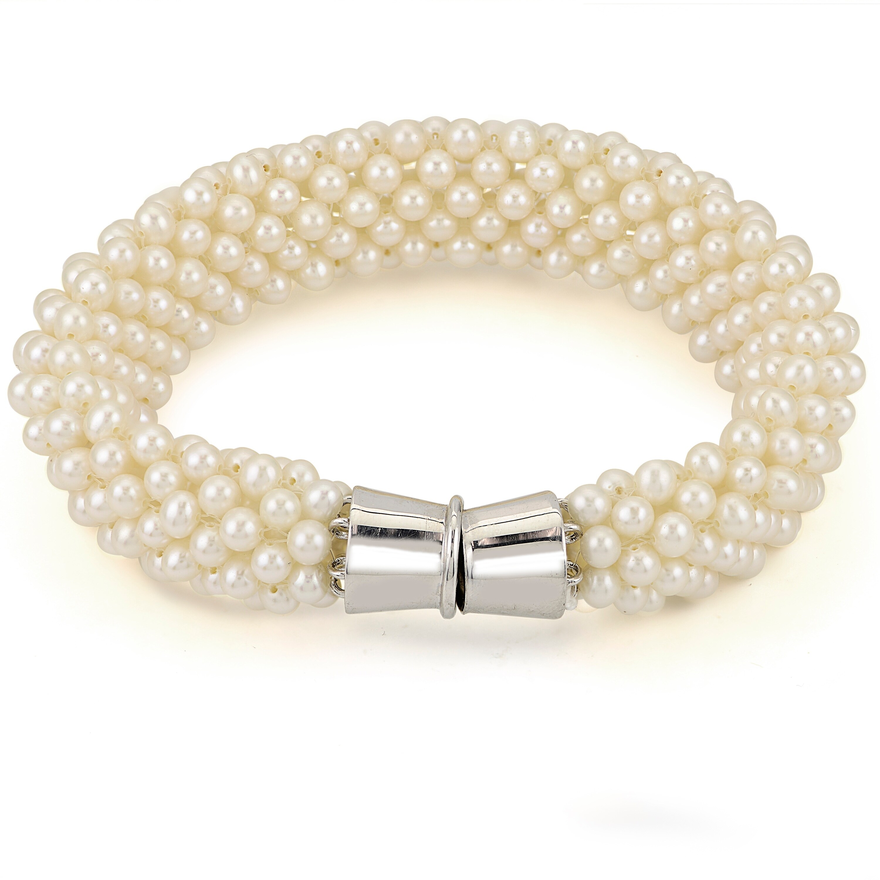 Pearre By Imperial Sterling Silver Woven Freshwater Pearl Bracelet Pearre By Imperial Sterling Silver Woven Freshwater Pearl Bracelet