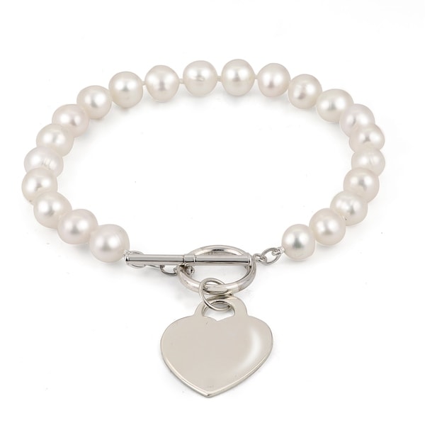 freshwater pearl bracelet with charm