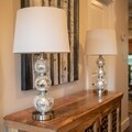 Set of 2 Tri-Tiered Glass Table Lamps