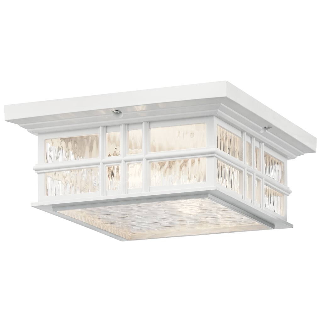 Kichler Beacon Square 2-light White Outdoor Flush Mount
