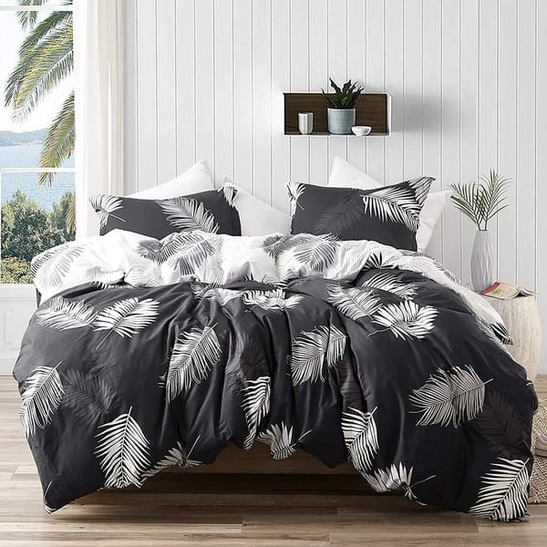 Shop Palms Faded Black And White Oversized Duvet Cover 100